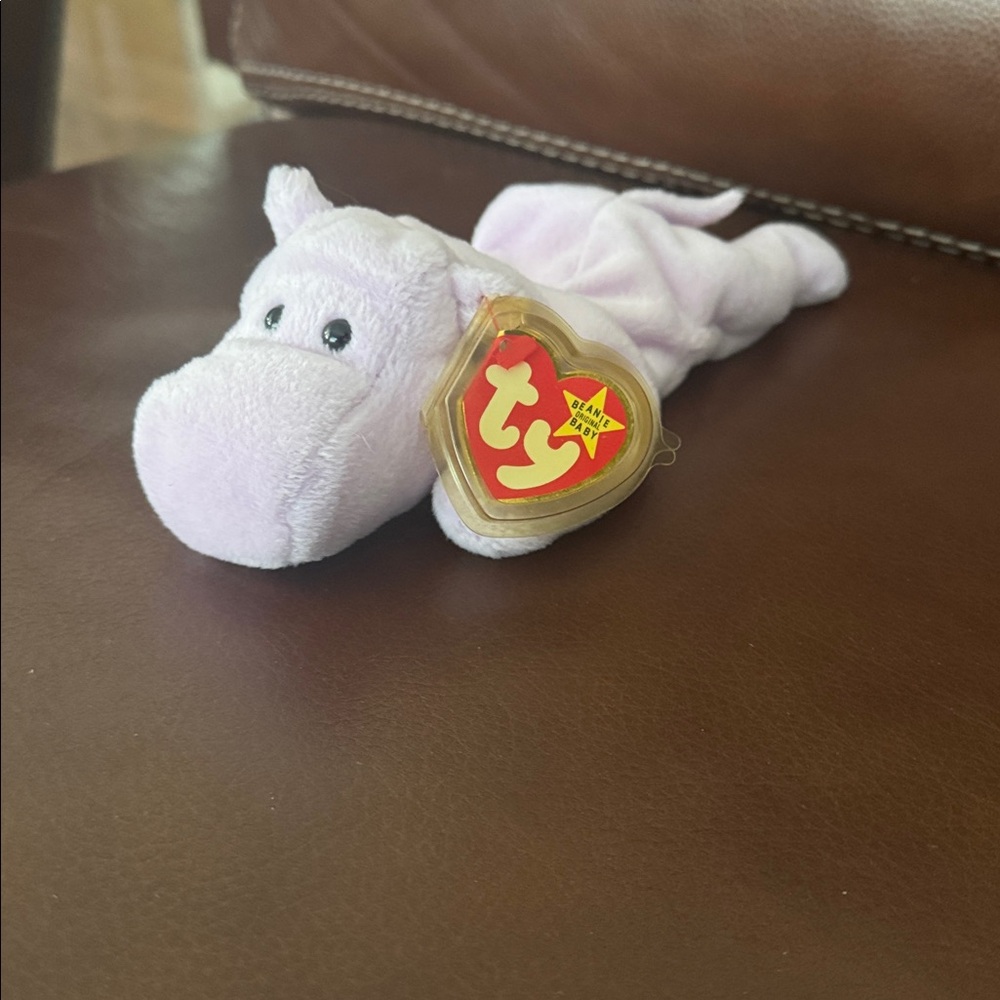 Ty Original Beanie Baby “Happy” the Hippo Retired Vintage Stuffed Plush Animal